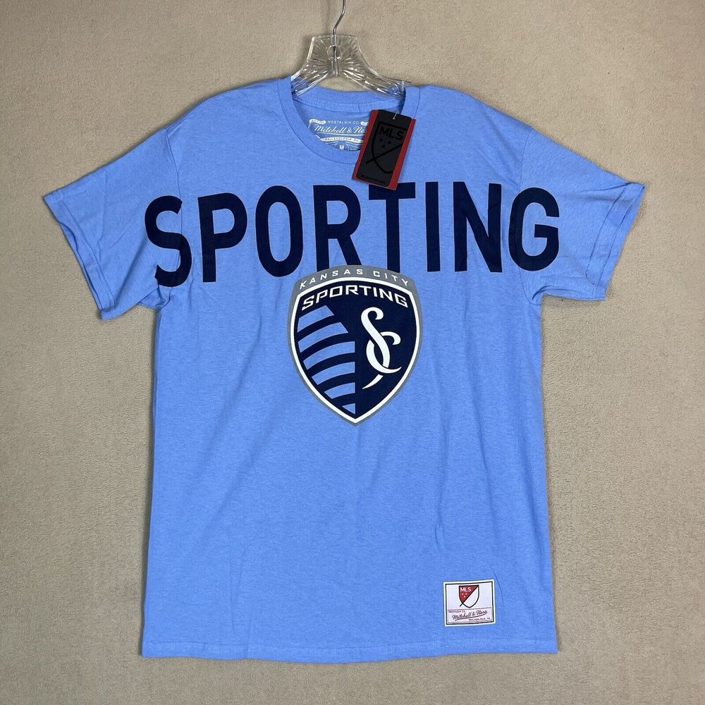 Mitchell & Ness Shirt Womens Medium Blue Sporting Kansas City MLS Graphic Tee